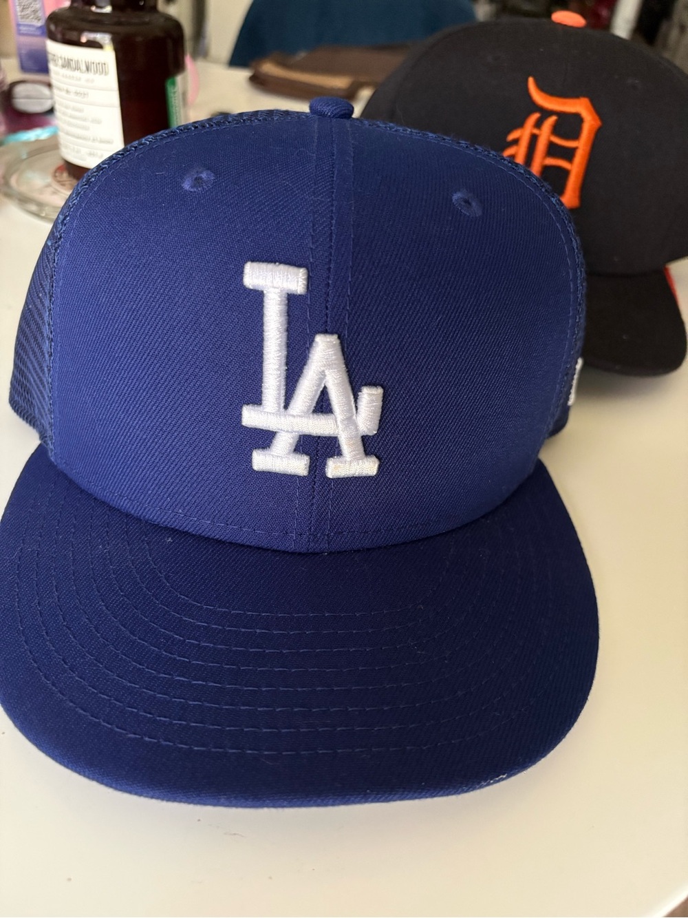 New Era Los Angeles LA Snapback Hat in Royal Blue with White Logo